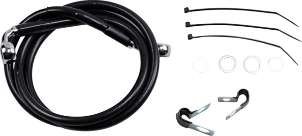 Drag Specialties - 17412559 - Brake Line - Front - Black - +6" - FXD '00-'05