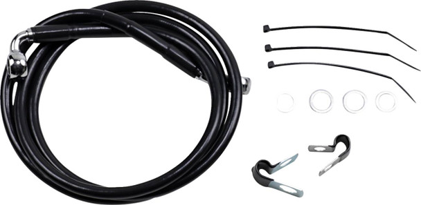 Drag Specialties - 17412561 - Brake Line - Front - Black - +10" - FXD '00-'05