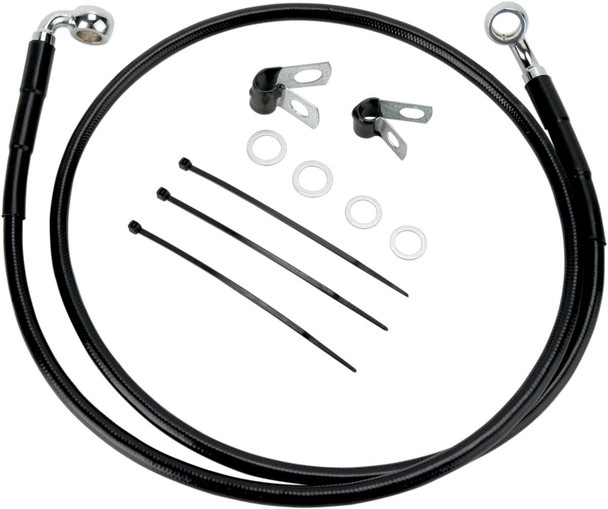 Drag Specialties - 17412570 - Brake Line - Front - Black - +4" - FXDL '01-'05 Drag Specialties - 17412570 - Brake Line - Front - Black - +4" - FXDL '01-'05