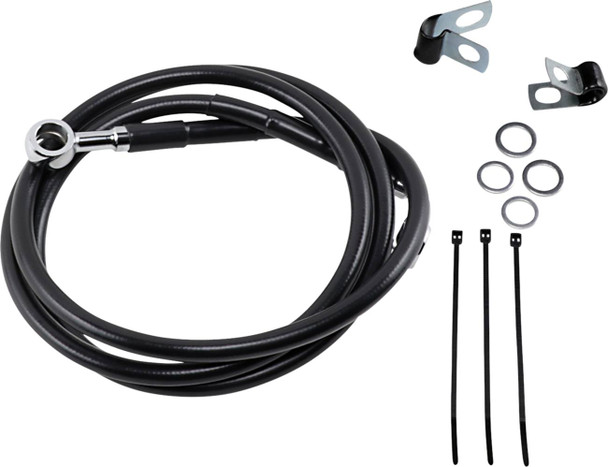 Drag Specialties - 17412582 - Brake Line - Front - Black - +4"
