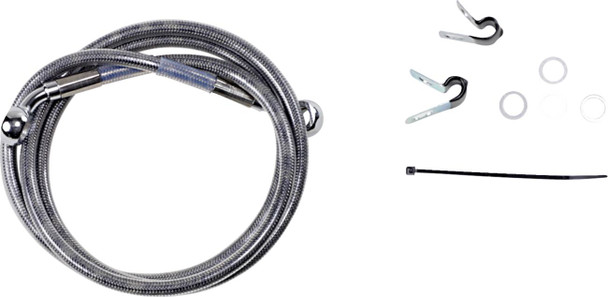 Drag Specialties - 17412648 - Brake Line - Front - +10" - Stainless Steel - XL