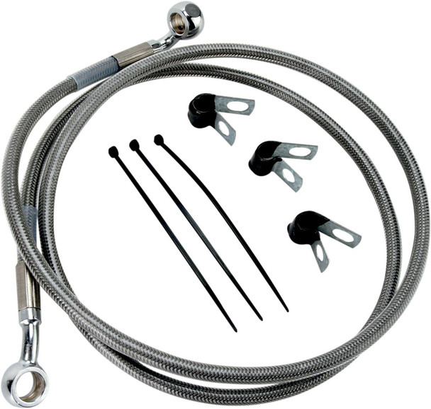 Drag Specialties - 17412649 - Brake Line - Front - +2" - Stainless Steel