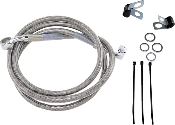 Drag Specialties - 17412655 - Brake Line - Front - +4" - Stainless Steel