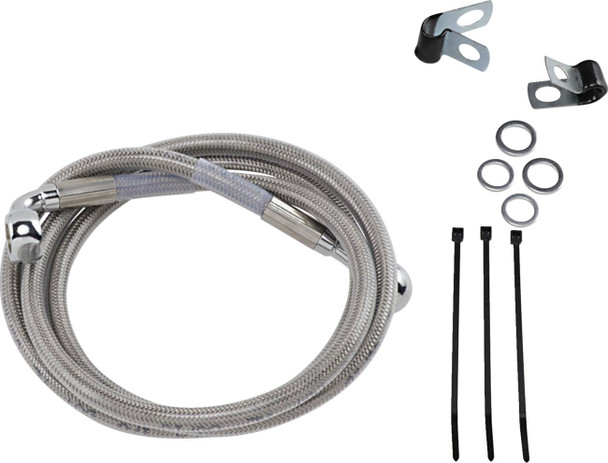 Drag Specialties - 17412676 - Brake Line - Front - +4" - Stainless Steel Drag Specialties - 17412676 - Brake Line - Front - +4" - Stainless Steel