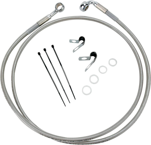 Drag Specialties - 17412679 - Brake Line - Front - +10" - Stainless Steel