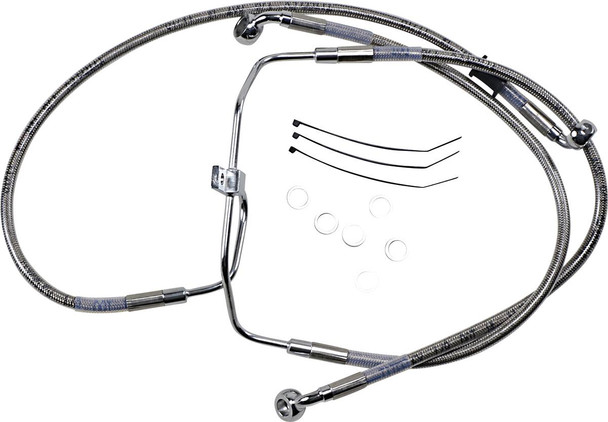 Drag Specialties - 17412902 - Brake Line - +4" - Stainless Steel - FXDF '08-'17