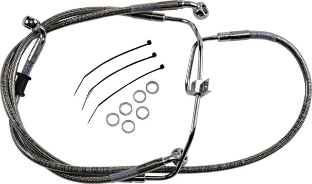 Drag Specialties - 17412903 - Brake Line - +6" - Stainless Steel - FXDF '08-'17
