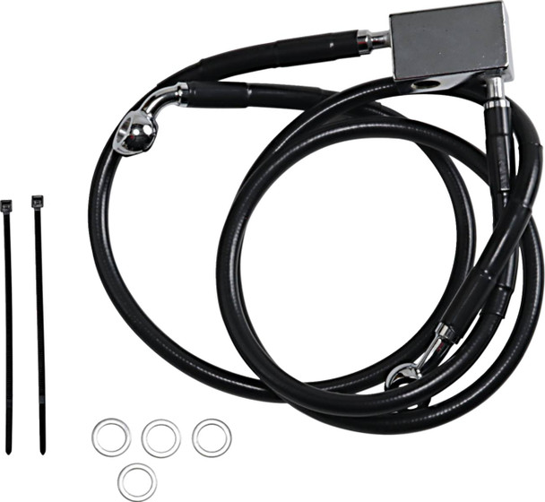 Drag Specialties - 17412952 - Brake Line - Rear - Black - +3" - Softail '00-'03