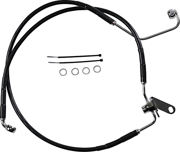 Drag Specialties - 17412955 - Brake Line - Front - Black - +2" - Softail '04-'06