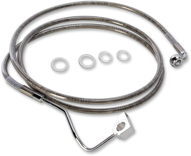 Drag Specialties - 17414499 - Brake Line - Front - +4" - Stainless Steel
