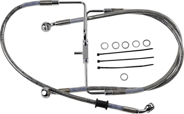 Drag Specialties - 17415847 - Brake Line - +4" - Stainless Steel - XL