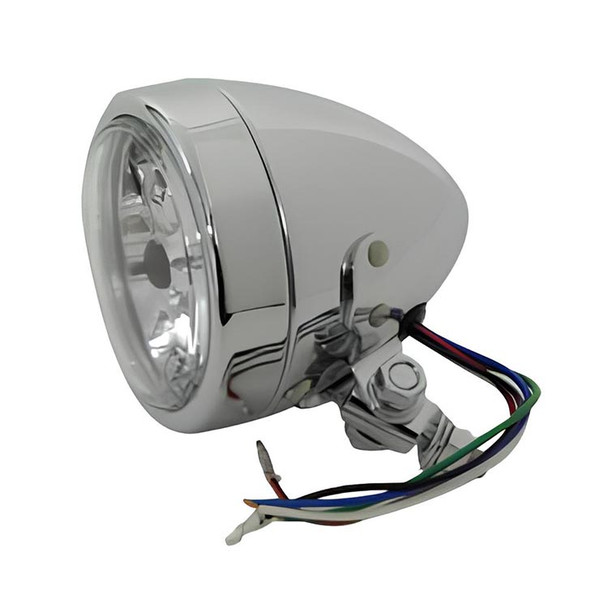 V-Twin 4" Headlight - Chrome w/ Clear Lens