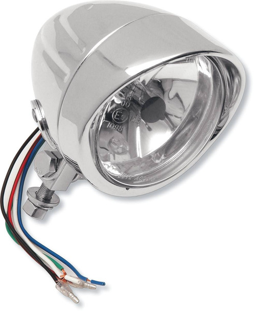 Drag Specialties - 20010248 - Spotlight w/Visor - 4-1/4" - w/Running Light - Clear Lens