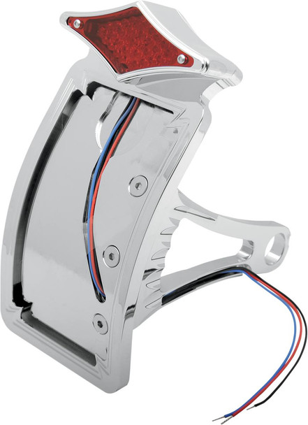 Drag Specialties - 20100557 - Taillight/License Plate - Side Mount - Curved Vertical - Diamond