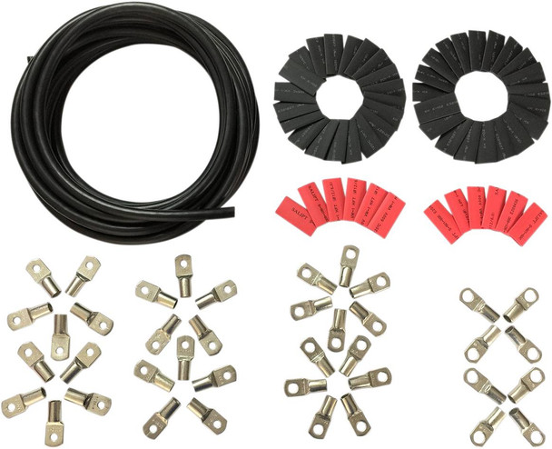Drag Specialties - 21130672 - Custom Battery Cable Kit - Harley Davidson - Black