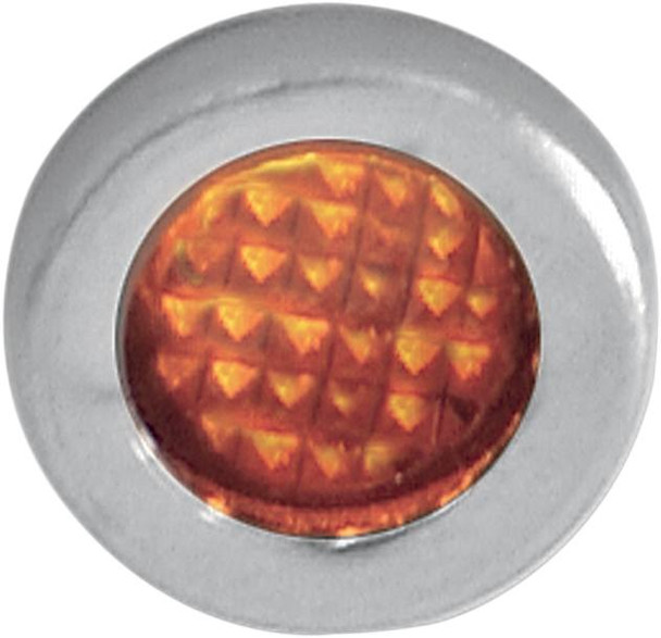 Drag Specialties - 22120112 - Snap-In Indicator Light - Amber - Stainless Steel Bezel Drag Specialties - 22120112 - Snap-In Indicator Light - Amber - Stainless Steel Bezel