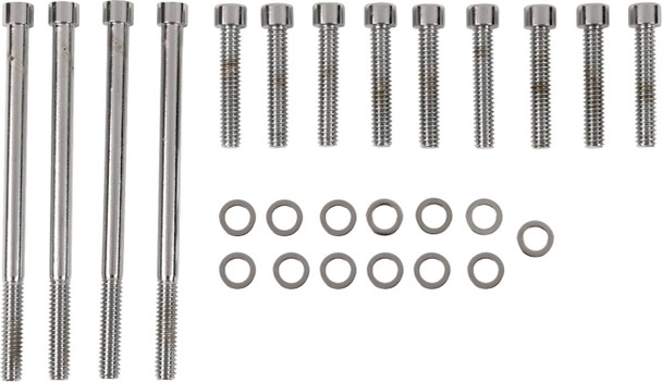 Drag Specialties - 24010770 - Bolt Kit - Primary Cover - Smooth - Chrome - Softail/Dyna