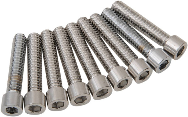 Drag Specialties - 24010975 - Bolt Kit - Camshaft Cover - Chrome - Smooth - M8