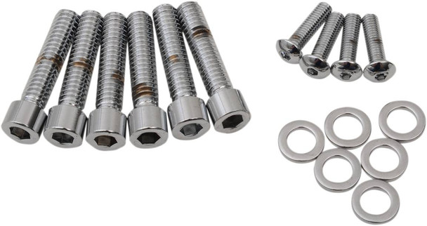 Drag Specialties - 24010984 - Bolt Kit - Handlebar Control - Chrome - Smooth - M8