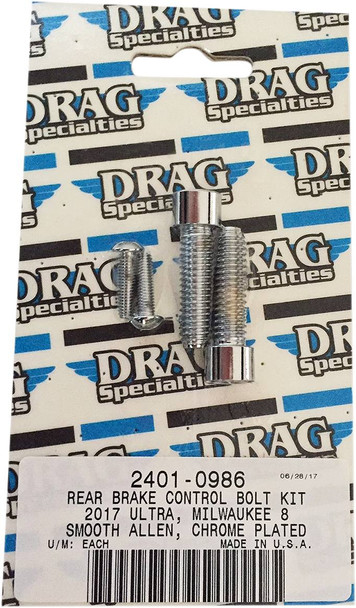 Drag Specialties - 24010986 - Bolt Kit - Brake - Rear - Smooth - Chrome - M8 Drag Specialties - 24010986 - Bolt Kit - Brake - Rear - Smooth - Chrome - M8