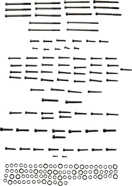 Drag Specialties - 24011018 - Bolt Kit - Engine - Black/Chrome - Smooth - M8