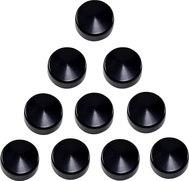 Drag Specialties - 24020157 - Bolt Covers - Hex - 3/4" - Black - 10 Pack