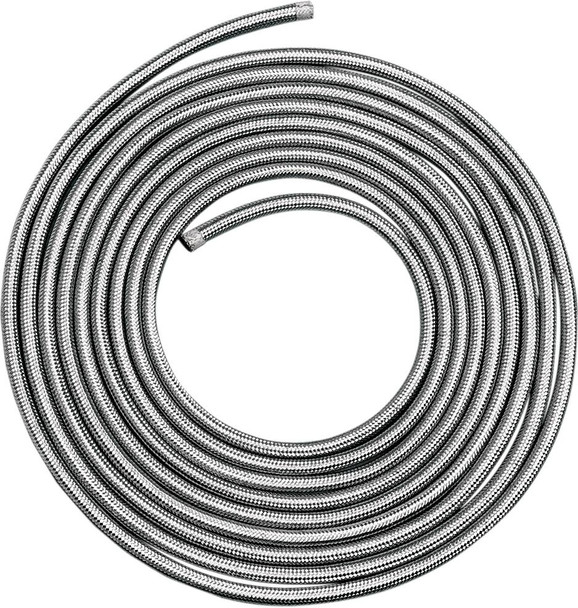 Drag Specialties - DS096613 - Braided Oil/Fuel Hose - Stainless Steel - 5/16" x 25'