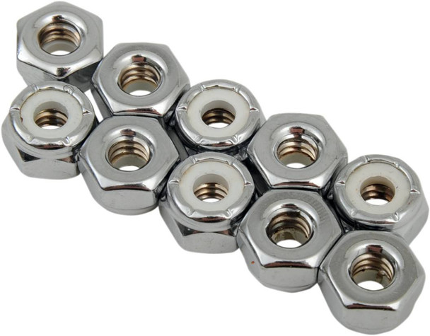 Drag Specialties - DS190522 - Nuts - Nylon - Chrome - 10-24