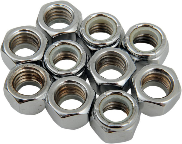 Drag Specialties - DS190530 - Nuts - Nylon - Chrome - 7/16"-14 Drag Specialties - DS190530 - Nuts - Nylon - Chrome - 7/16"-14