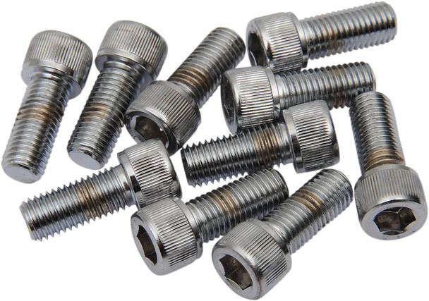 Drag Specialties - DS190569 - Bolts - Socket-Head/Replacement - Knurled/Fine Thread - 5/16"-24 x 3/4" - 10 Pack
