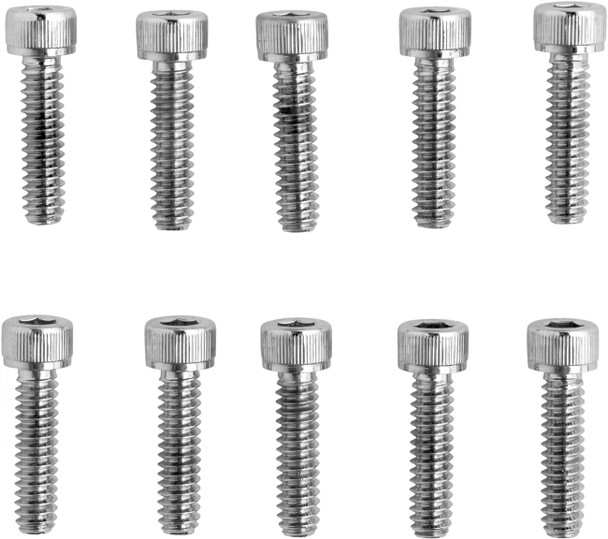 Drag Specialties - DS190589 - Bolts - Socket-Head - Replacement - Knurled/Coarse Thread - #10-24 x 3/4" - 10 Pack