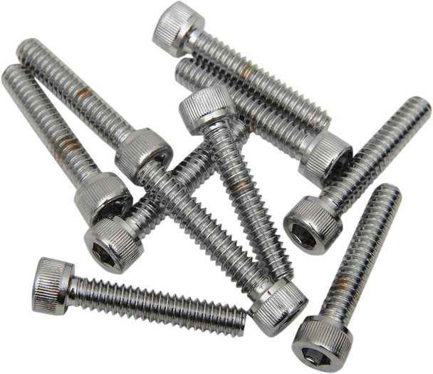 Drag Specialties - DS190591 - Bolts - Socket-Head - Replacement - Knurled/Coarse Thread - #10-24 x 1-1/4" - 10 Pack