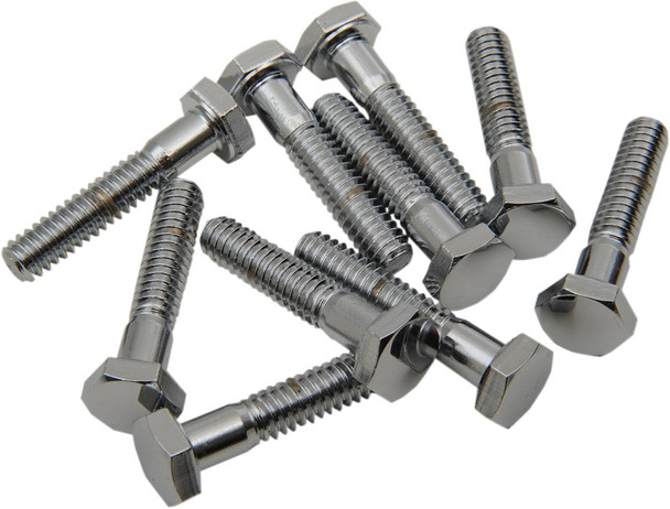 Drag Specialties - DS190605 - Bolts - Hex-Head - Chrome - 1/4"-20 x 1-1/4"
