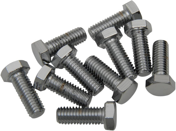 Drag Specialties - DS190619 - Bolts - Hex-Head - Chrome - 3/8"-16 x 3/4"