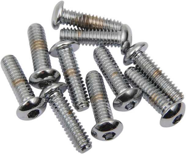 Drag Specialties - DS190832 - Bolts - Button Head/Replacement - 1/4"-20 x 1" - 10 Pack