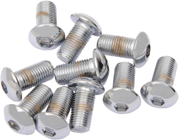 Drag Specialties - DS190845 - Bolts - Button Head/Replacement - 3/8"-24 x 1" - 10 Pack