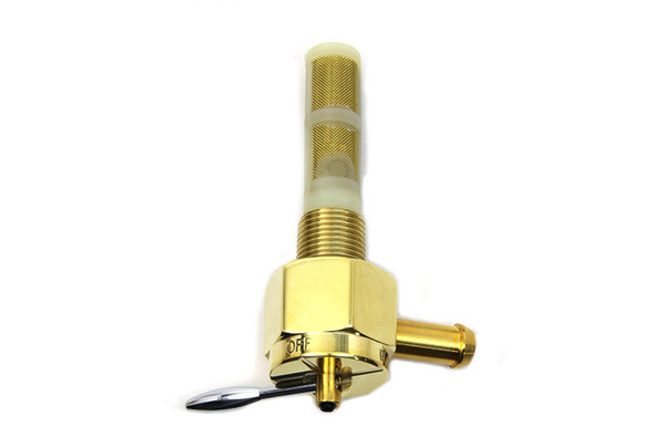 V-Twin - Harley Petcock 3/8" NPT Right Hand Outlet - Brass