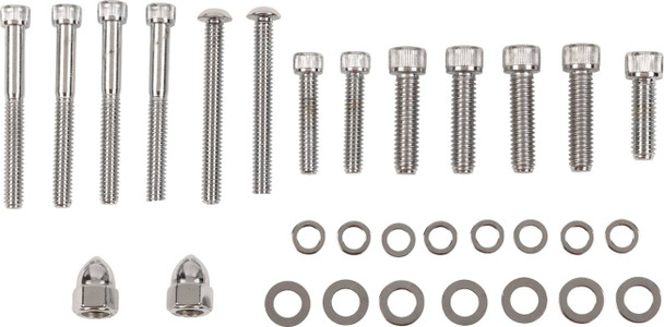 Drag Specialties - DS190881 - Bolt Set - Transmission End Cover/Bearing Support Plate - Knurled - Softail/Dyna