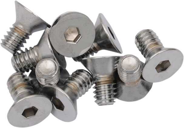 Drag Specialties - DS192358 - Bolts - Flat-Head - Chrome - 1/4"-20 x 5/8"