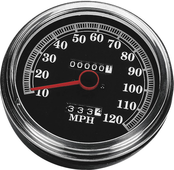 Drag Specialties - DS243845 - 5" MPH FL-Style 2:1 Speedometer - '89-'95 Black Face
