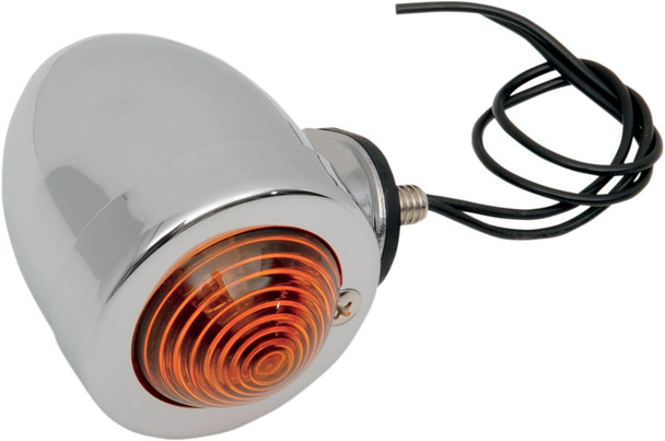 Drag Specialties - DS280069 - Bullet Light - Bottom-Mount - Amber Lens - Chrome