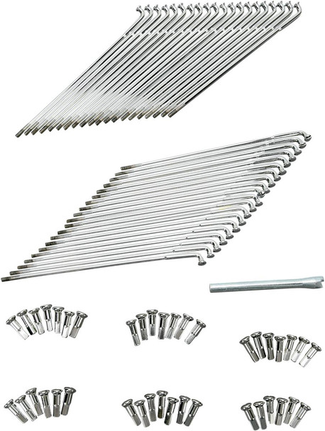 Drag Specialties - DS380120 - Spoke Set - Drop Center - Custom 40-Spoke - Front - Chrome - 21"