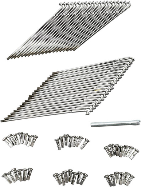 Drag Specialties - DS380139 - Spoke Set - Front - Chrome - 8-1/4"