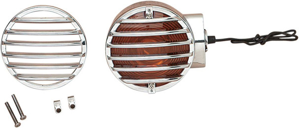 Drag Specialties - DS719947 - Turn Signal Lens Grille - Chrome