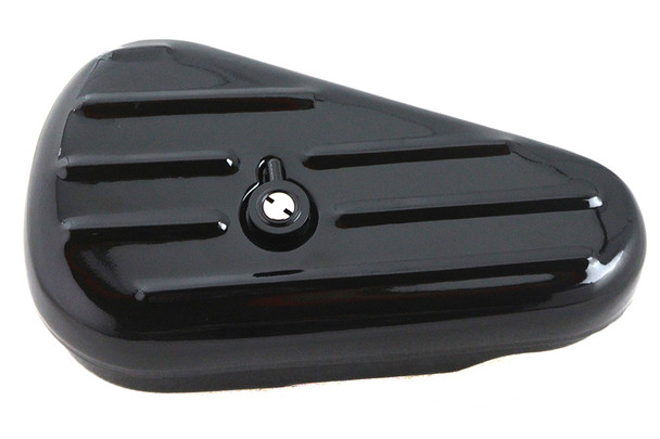 V-Twin - 50-0673 - Black Left Side Oval Tool Box