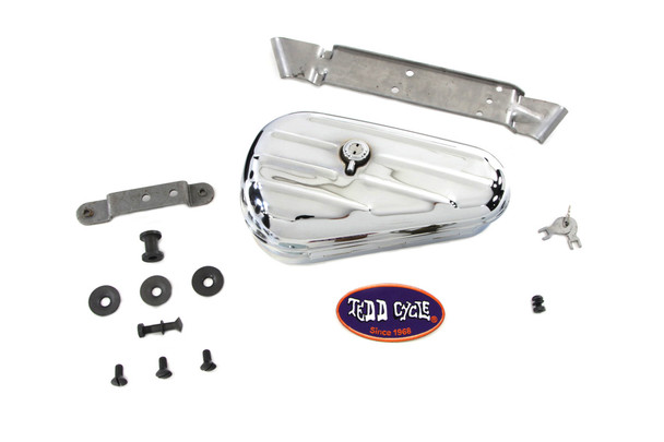 V-Twin - 50-0926 - Chrome Rigid Tool Box Kit - Fits 1948-1954 Harley-Davidson FL