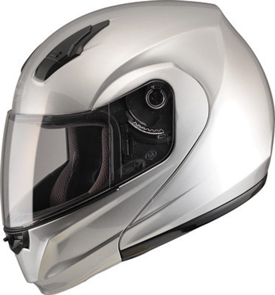 GMAX - MD04 Modular Motorcycle Helmet - Metallic Silver