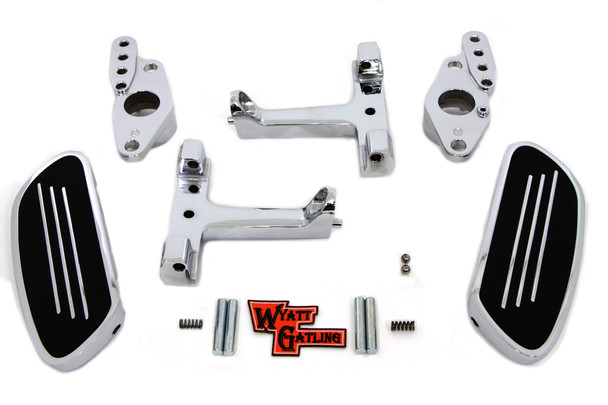 V-Twin - 51-0867 - Passenger Footboard Set with Swingarm Mount Kit - Fits 1982-2006 Harley-Davidson FLT