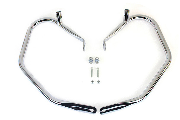 V-Twin - 51-1063 - Chrome Comfort Style Rear Engine Bars - Fits 2009-2013 Harley-Davidson FLHXSE, FLHR, FLTR, FLHRC, FLHX, FLTRU, FLTRX, FLHTK