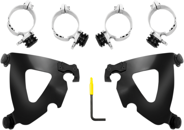 Memphis Shades Road Warrior Trigger-Lock Mount Kit - 49MM fits Dyna, Softail Models (Choose Finish)